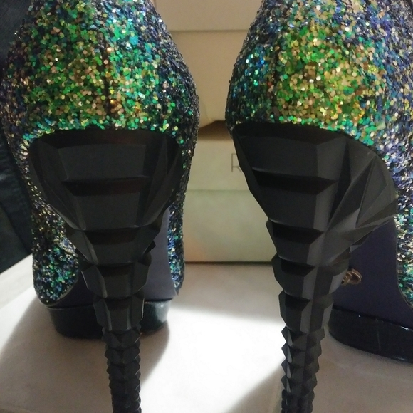 Stunning Rachel Roy Mermaid Green glittery heels! - Picture 4 of 7